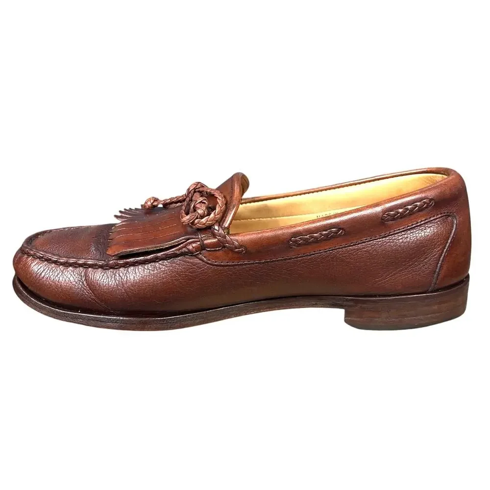 Vintage Allen Edmonds Nottingham Brown Kiltie Bow Loafers Size 8 D